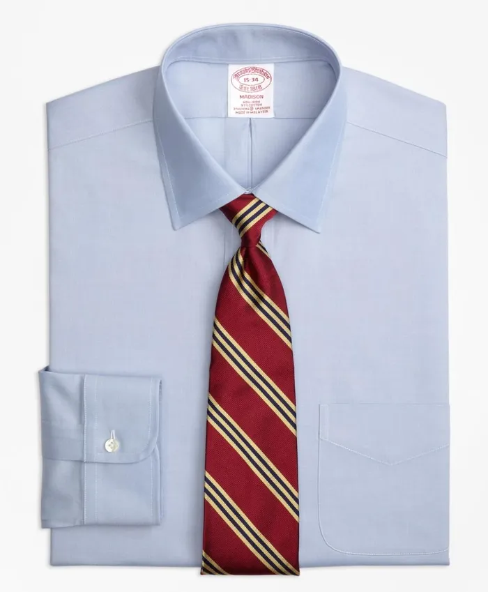 Brooks Brothers Dress Shirts Stretch Madison ClassicFit Dress Shirt NonIron Pinpoint Spread Collar Blue 8211 Men Brooks Brothers Dress Shirts Stretch Madison ClassicFit Dress Shirt NonIron Pinpoint Spread Collar Blue 8211 Men