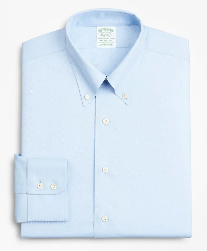 Brooks Brothers Dress Shirts Stretch Milano SlimFit Dress Shirt NonIron Royal Oxford ButtonDown Collar Light Blue 8211 Men Brooks Brothers Dress Shirts Stretch Milano SlimFit Dress Shirt NonIron Royal Oxford ButtonDown Collar Light Blue 8211 Men
