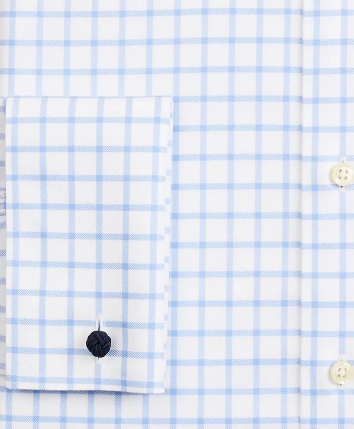 Brooks Brothers Dress Shirts Stretch Milano SlimFit Dress Shirt NonIron Twill Ainsley Collar French Cuff Grid Check Light Blue 8211 Men Brooks Brothers Dress Shirts Stretch Milano SlimFit Dress Shirt NonIron Twill Ainsley Collar French Cuff Grid Check Light Blue 8211 Men