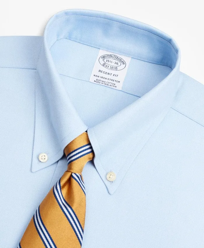 Brooks Brothers Dress Shirts Stretch Regent Fitted Dress Shirt NonIron Royal Oxford ButtonDown Collar Light Blue 8211 Men Brooks Brothers Dress Shirts Stretch Regent Fitted Dress Shirt NonIron Royal Oxford ButtonDown Collar Light Blue 8211 Men