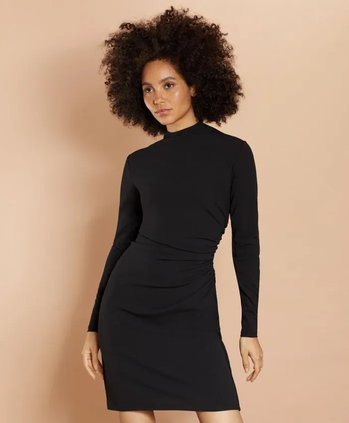 Brooks Brothers Dresses Crepe Jersey Ruched Sheath Dress Black 8211 Women
