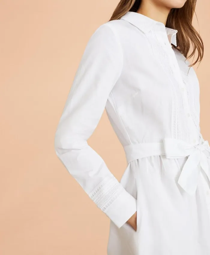 Brooks Brothers Dresses EyeletTrim Cotton Poplin Shirt Dress White 8211 Women Brooks Brothers Dresses EyeletTrim Cotton Poplin Shirt Dress White 8211 Women