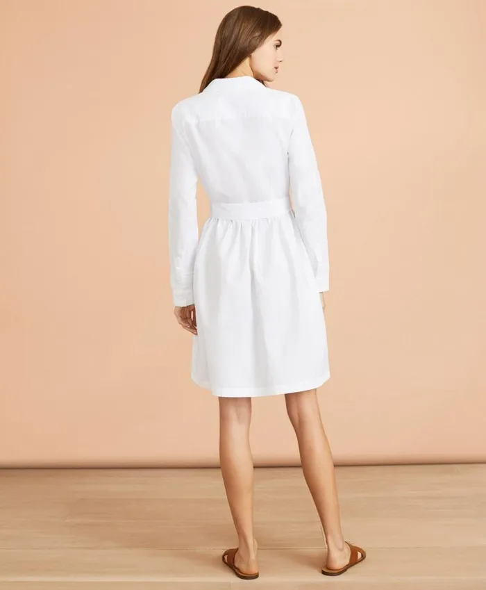 Brooks Brothers Dresses EyeletTrim Cotton Poplin Shirt Dress White 8211 Women Brooks Brothers Dresses EyeletTrim Cotton Poplin Shirt Dress White 8211 Women