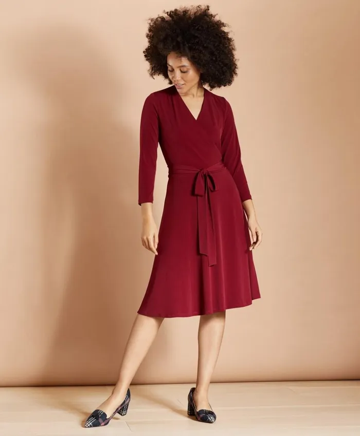 Brooks Brothers Dresses Jersey Wrap Dress Burgundy 8211 Women