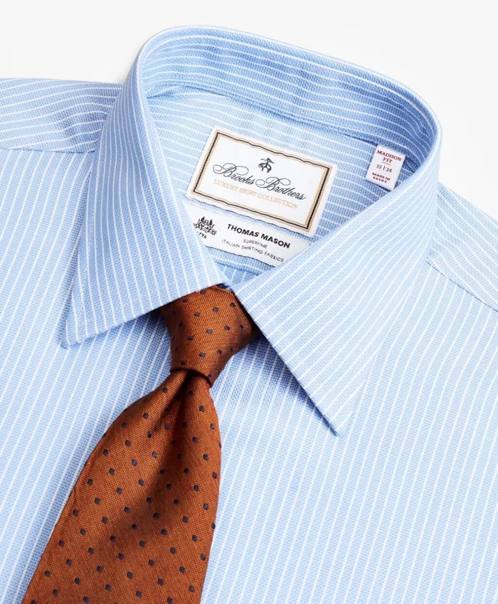 Brooks Brothers Luxury Shirts Luxury Collection Madison ClassicFit Dress Shirt Franklin Spread Collar Ground Stripe Blue 8211 Men Brooks Brothers Luxury Shirts Luxury Collection Madison ClassicFit Dress Shirt Franklin Spread Collar Ground Stripe Blue 8211 Men