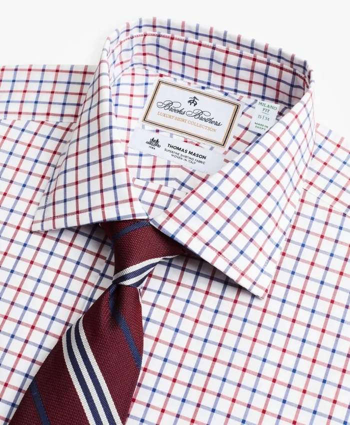 Brooks Brothers Luxury Shirts Luxury Collection Milano SlimFit Dress Shirt Franklin Spread Collar Bold Windowpane White 8211 Men Brooks Brothers Luxury Shirts Luxury Collection Milano SlimFit Dress Shirt Franklin Spread Collar Bold Windowpane White 8211 Men