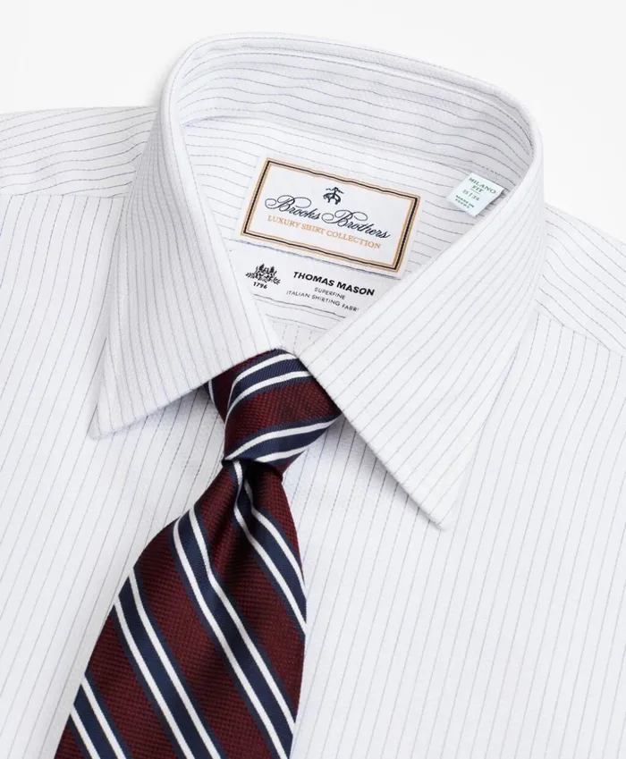 Brooks Brothers Luxury Shirts Luxury Collection Milano SlimFit Dress Shirt Franklin Spread Collar Fine Stripe White 8211 Men Brooks Brothers Luxury Shirts Luxury Collection Milano SlimFit Dress Shirt Franklin Spread Collar Fine Stripe White 8211 Men