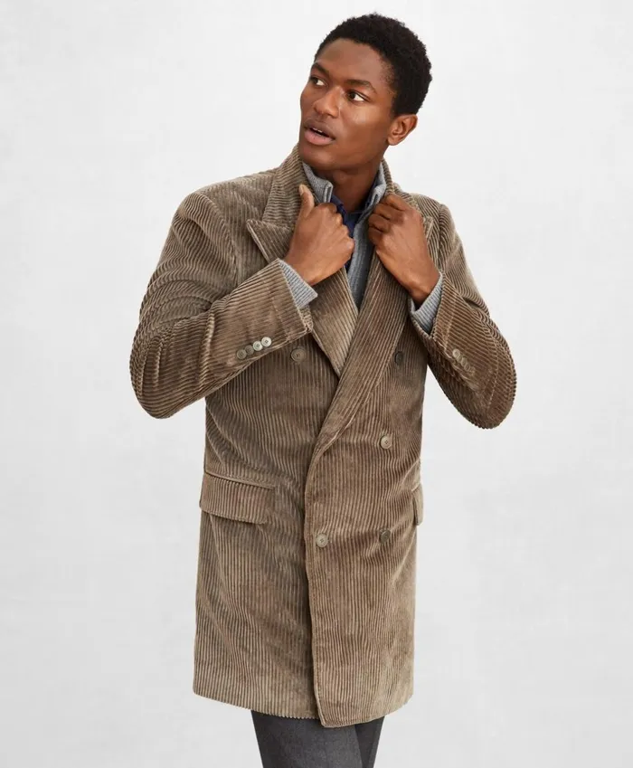 Brooks Brothers Outerwear Golden Fleece DoubleBreasted Corduroy Topcoat Khaki 8211 Men Brooks Brothers Outerwear Golden Fleece DoubleBreasted Corduroy Topcoat Khaki 8211 Men