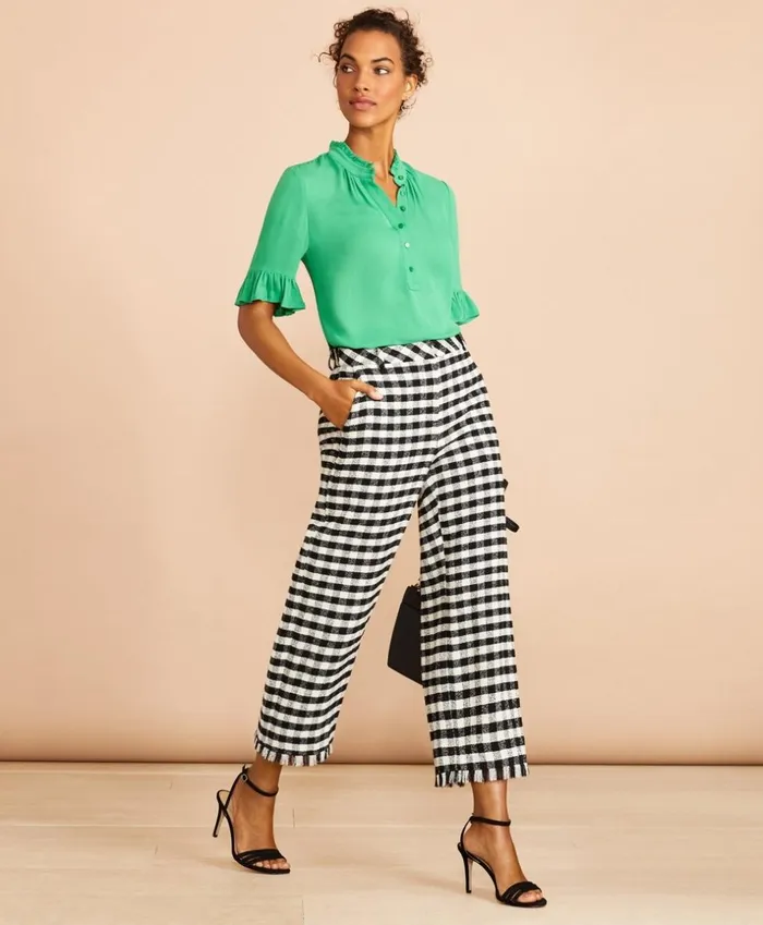 Brooks Brothers Pants Skirts and Shorts Gingham Boucle Cropped Pants Blackwhite 8211 Women Brooks Brothers Pants Skirts and Shorts Gingham Boucle Cropped Pants Blackwhite 8211 Women