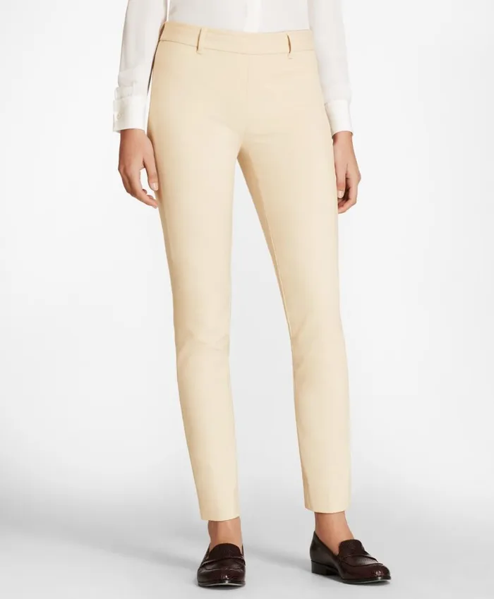 Brooks Brothers Pants Skirts and Shorts StretchCotton Twill Ankle Pants Oatmeal 8211 Women