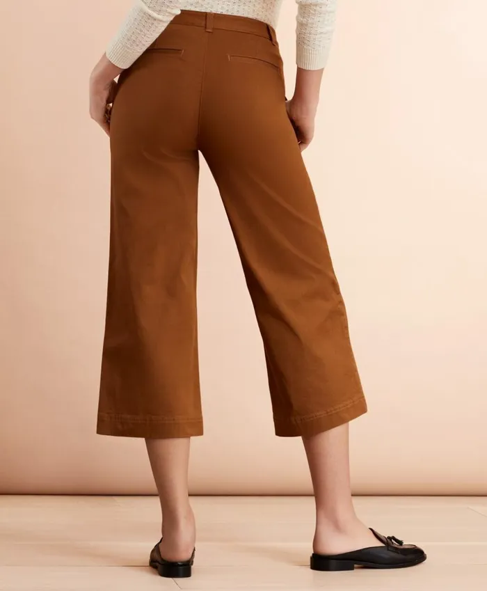 Brooks Brothers Pants Skirts and Shorts Stretch Cotton Twill Cropped WideLeg Pants Brown 8211 Women Brooks Brothers Pants Skirts and Shorts Stretch Cotton Twill Cropped WideLeg Pants Brown 8211 Women