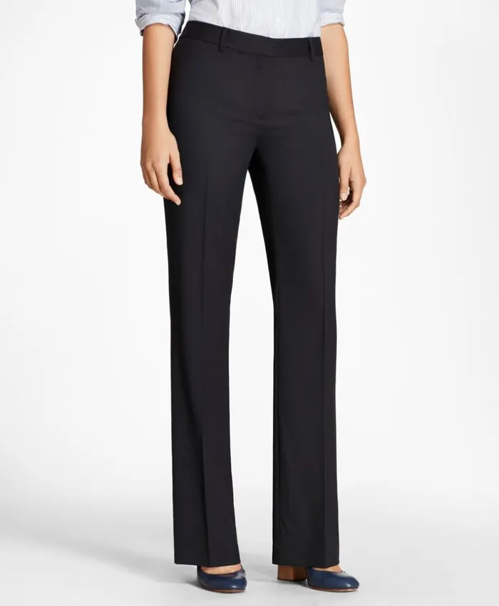 Brooks Brothers Petites Petite Wool WideLeg Pants Navy 8211 Women