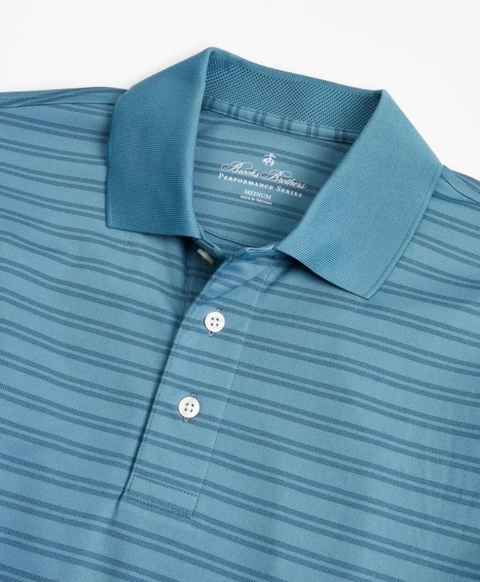 Brooks Brothers Polos and TShirts Performance Series Textured DoubleStripe Polo Shirt Provincial Blue 8211 Men Brooks Brothers Polos and TShirts Performance Series Textured DoubleStripe Polo Shirt Provincial Blue 8211 Men