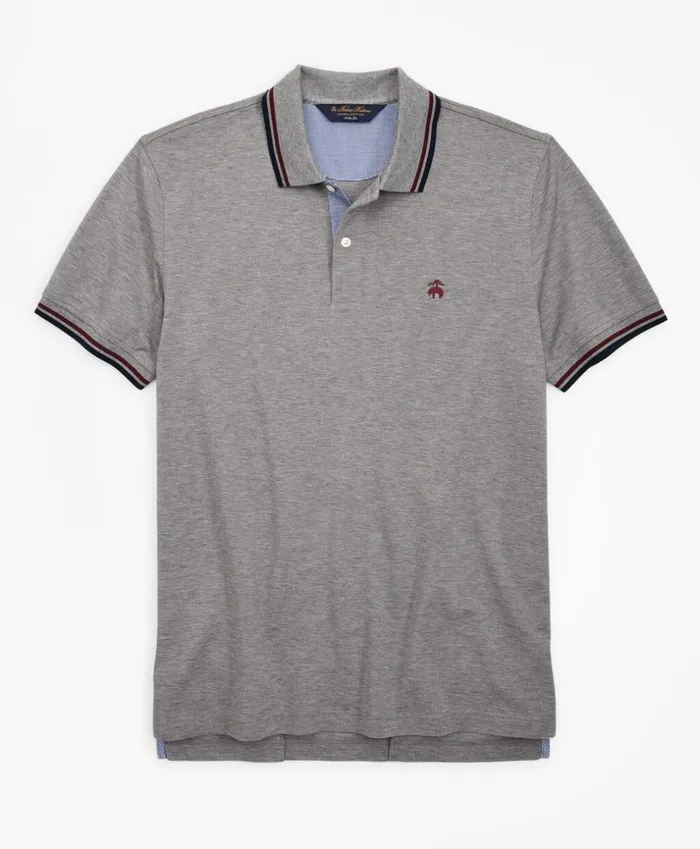 Brooks Brothers Polos and TShirts Slim Fit Stripe Trim Polo Shirt Grey 8211 Men Brooks Brothers Polos and TShirts Slim Fit Stripe Trim Polo Shirt Grey 8211 Men