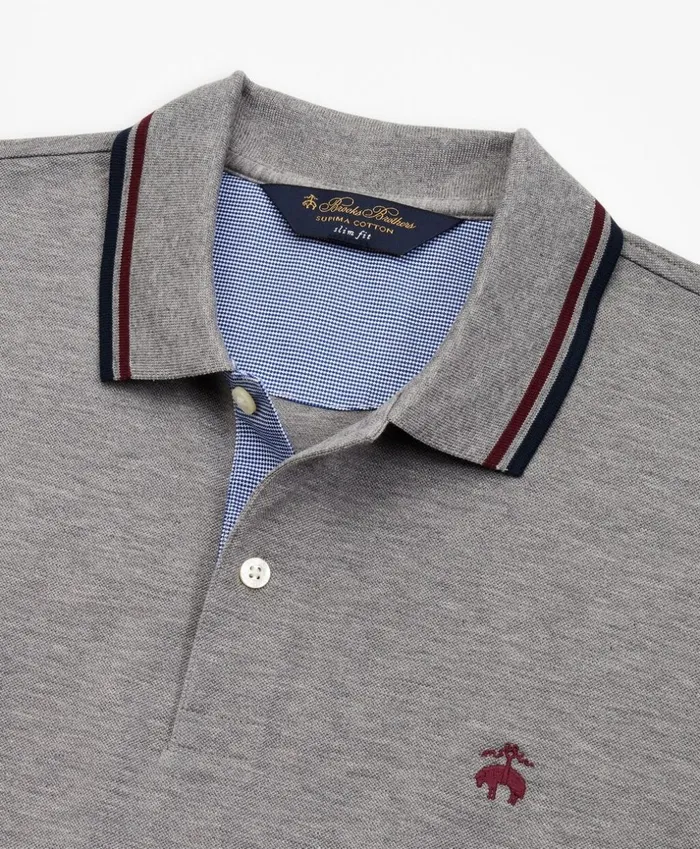 Brooks Brothers Polos and TShirts Slim Fit Stripe Trim Polo Shirt Grey 8211 Men Brooks Brothers Polos and TShirts Slim Fit Stripe Trim Polo Shirt Grey 8211 Men