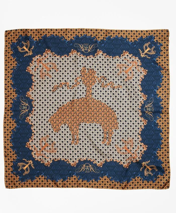 Brooks Brothers Scarves Hats and Gloves Limited Edition 200th Anniversary Silk Square Scarf Navygold 8211 Women Brooks Brothers Scarves Hats and Gloves Limited Edition 200th Anniversary Silk Square Scarf Navygold 8211 Women