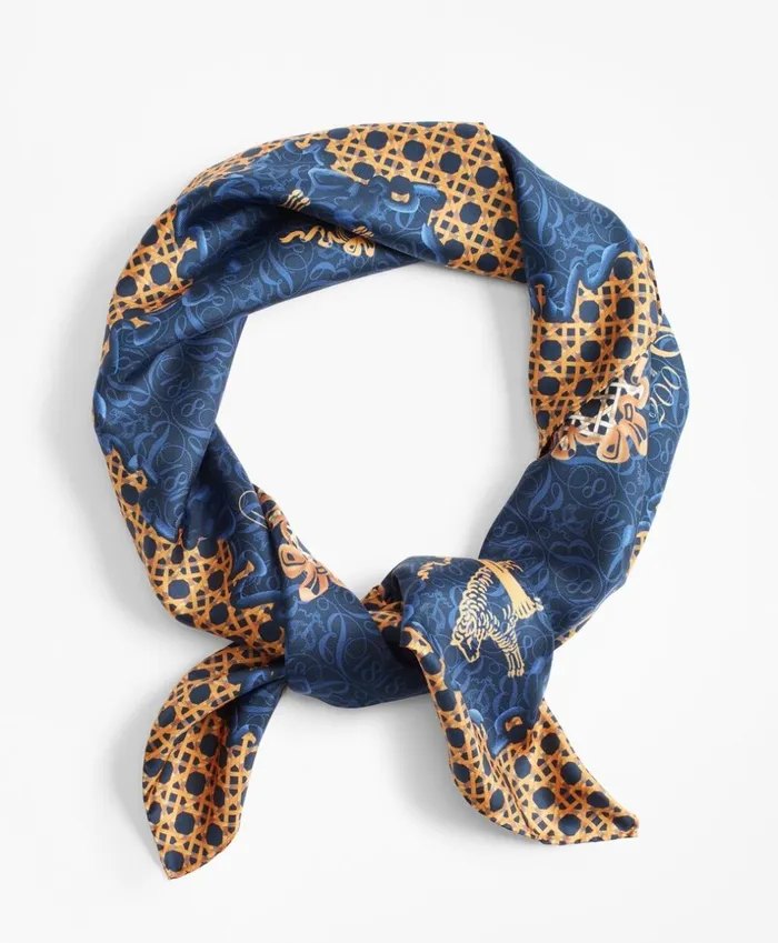 Brooks Brothers Scarves Hats and Gloves Limited Edition 200th Anniversary Silk Square Scarf Navygold 8211 Women Brooks Brothers Scarves Hats and Gloves Limited Edition 200th Anniversary Silk Square Scarf Navygold 8211 Women