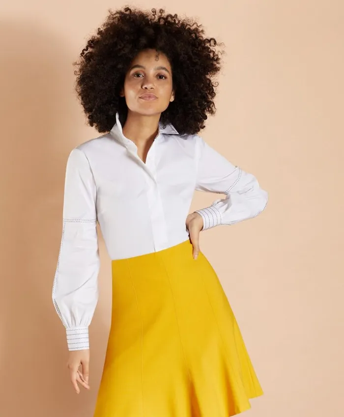 Brooks Brothers Shirts and Tops BishopSleeve Poplin Blouse White 8211 Women
