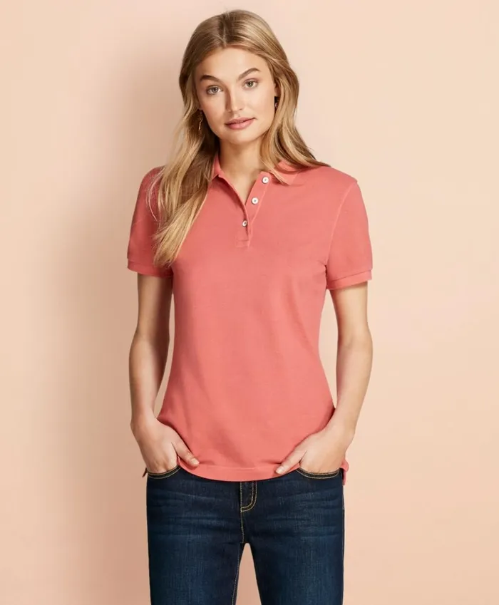 Brooks Brothers Shirts and Tops GarmentDyed Pique Polo Rose 8211 Women