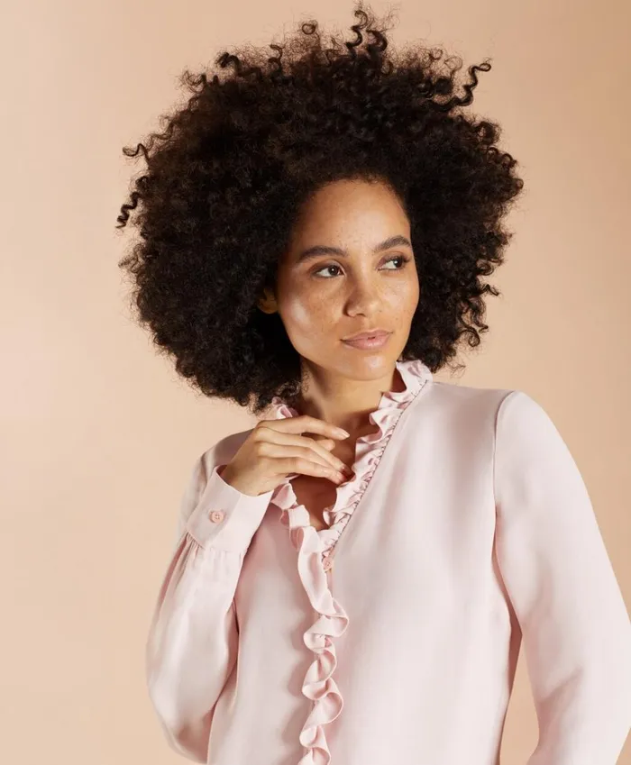Brooks Brothers Shirts and Tops Ruffled Crepe Blouse Light Pink 8211 Women