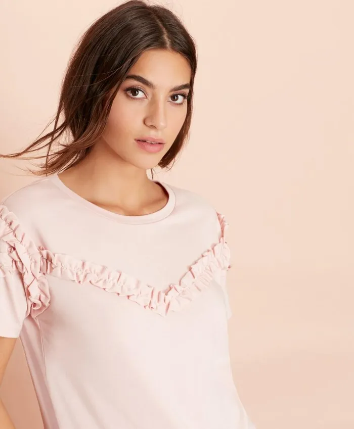 Brooks Brothers Shirts and Tops Ruffled TShirt Light Pink 8211 Women