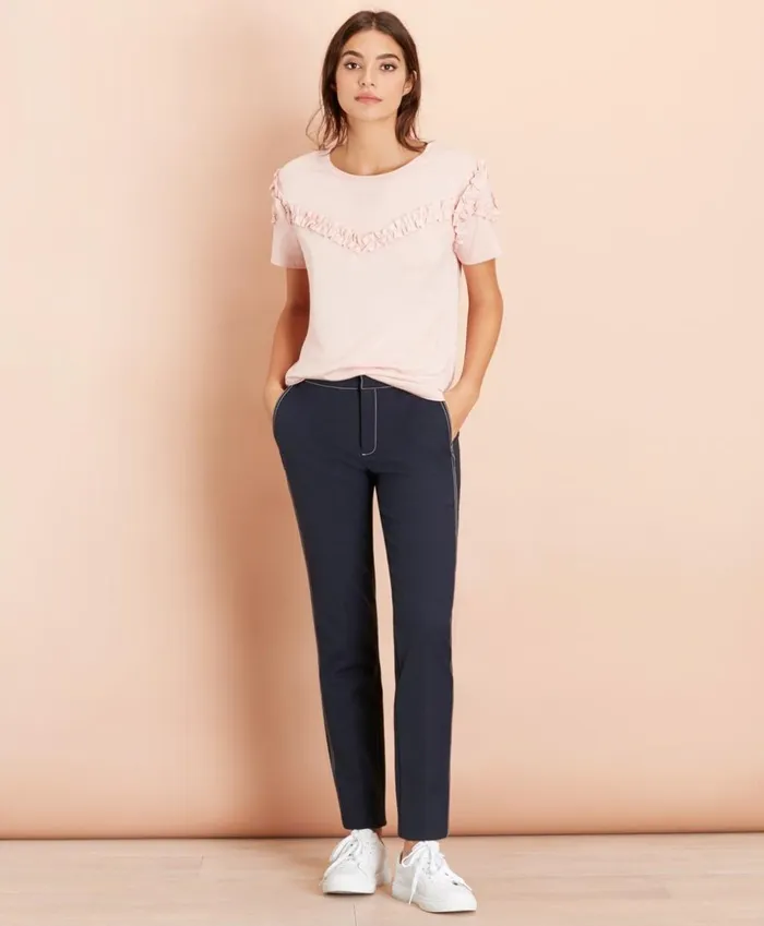 Brooks Brothers Shirts and Tops Ruffled TShirt Light Pink 8211 Women Brooks Brothers Shirts and Tops Ruffled TShirt Light Pink 8211 Women