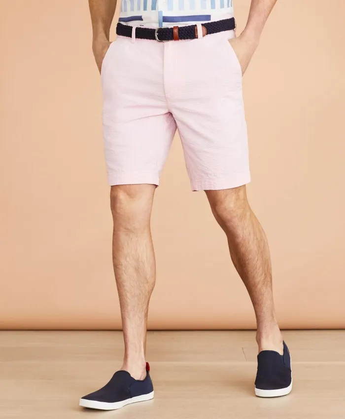 Brooks Brothers Shorts and Swimwear Cotton Seersucker Shorts Rose 8211 Men