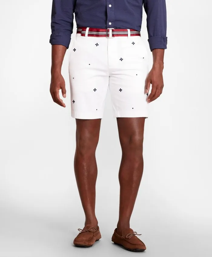 Brooks Brothers Shorts and Swimwear Foulard Embroidered Shorts White 8211 Men