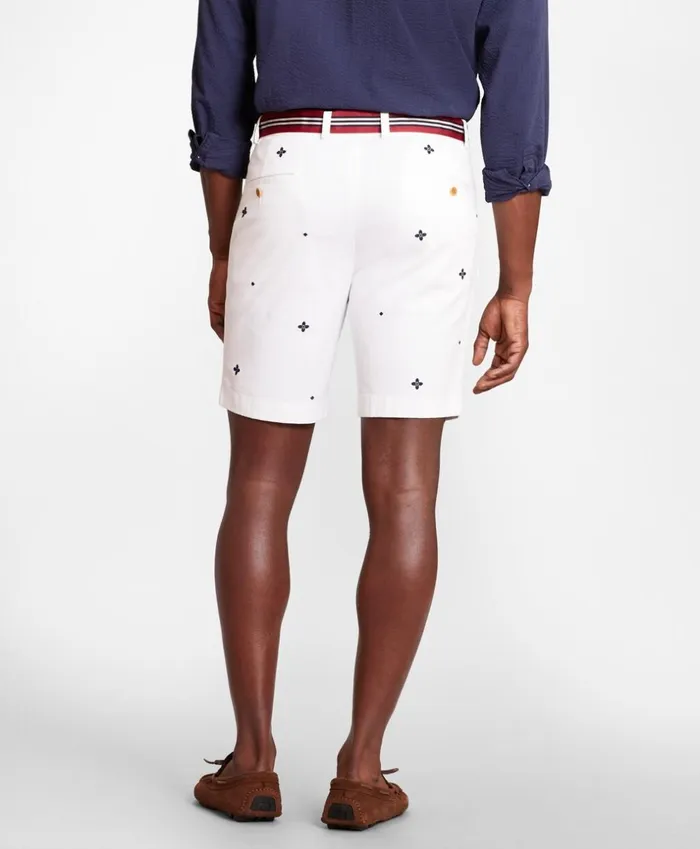 Brooks Brothers Shorts and Swimwear Foulard Embroidered Shorts White 8211 Men Brooks Brothers Shorts and Swimwear Foulard Embroidered Shorts White 8211 Men