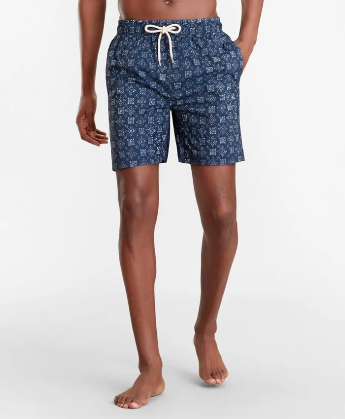 Brooks Brothers Shorts and Swimwear Montauk 6034 Indigo Foulard Print Swim Trunks Indigo 8211 Men