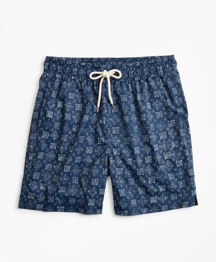 Brooks Brothers Shorts and Swimwear Montauk 6034 Indigo Foulard Print Swim Trunks Indigo 8211 Men Brooks Brothers Shorts and Swimwear Montauk 6034 Indigo Foulard Print Swim Trunks Indigo 8211 Men