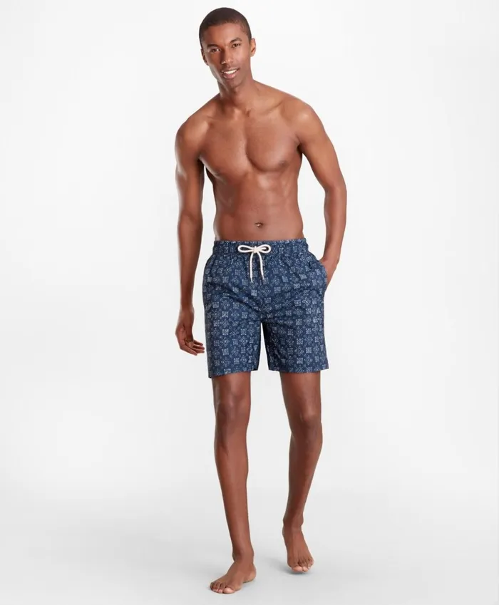 Brooks Brothers Shorts and Swimwear Montauk 6034 Indigo Foulard Print Swim Trunks Indigo 8211 Men Brooks Brothers Shorts and Swimwear Montauk 6034 Indigo Foulard Print Swim Trunks Indigo 8211 Men