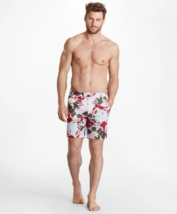Brooks Brothers Shorts and Swimwear Newport 7034 Floral Swim Trunks Multi 8211 Men Brooks Brothers Shorts and Swimwear Newport 7034 Floral Swim Trunks Multi 8211 Men