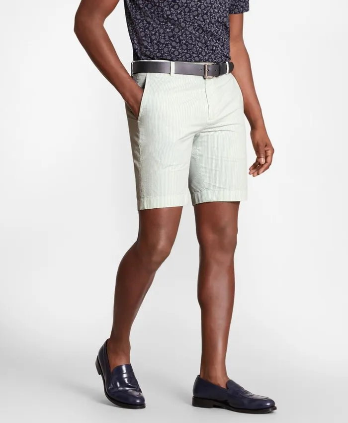 Brooks Brothers Shorts and Swimwear Stripe Seersucker Shorts Green 8211 Men