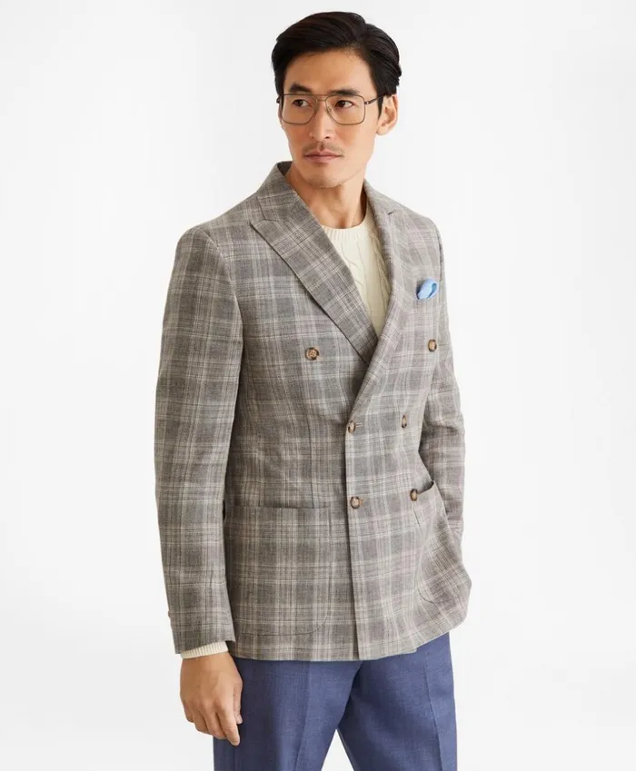 Brooks Brothers Sport Coats and Vests Regent Fit DoubleBreasted Check Sport Coat Beige 8211 Men Brooks Brothers Sport Coats and Vests Regent Fit DoubleBreasted Check Sport Coat Beige 8211 Men
