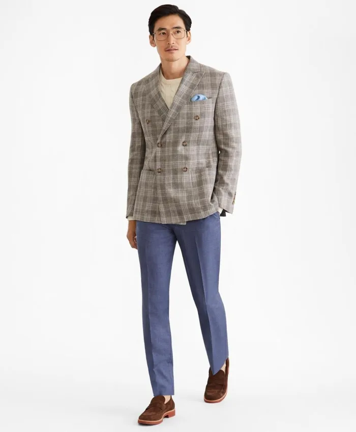 Brooks Brothers Sport Coats and Vests Regent Fit DoubleBreasted Check Sport Coat Beige 8211 Men Brooks Brothers Sport Coats and Vests Regent Fit DoubleBreasted Check Sport Coat Beige 8211 Men