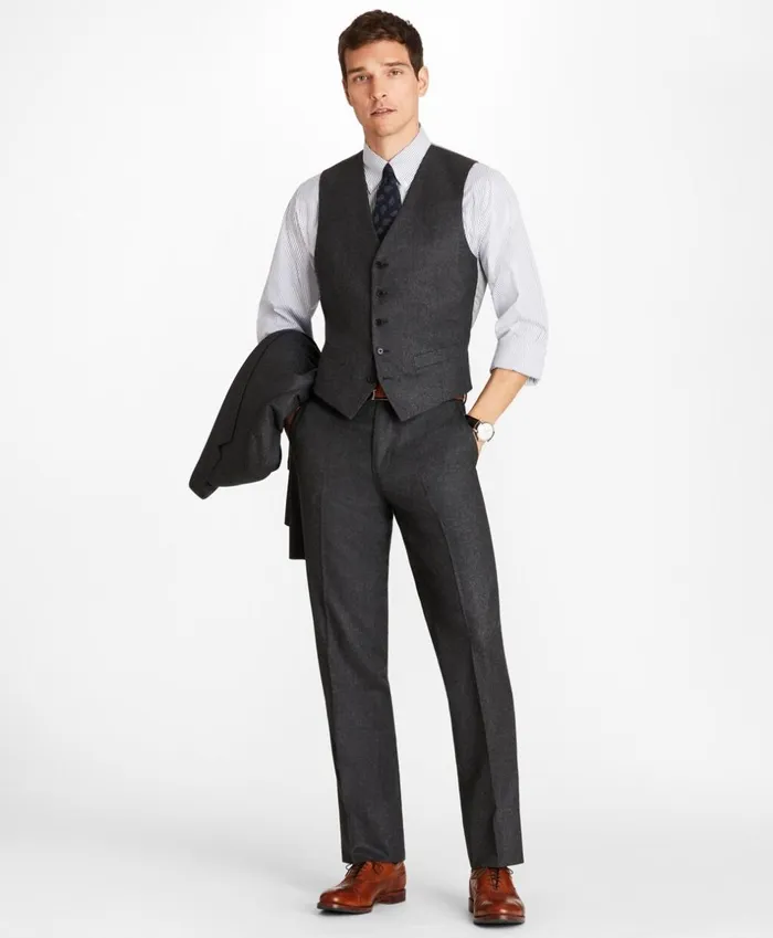 Brooks Brothers Sport Coats and Vests Wool Flannel Vest Charcoal 8211 Men Brooks Brothers Sport Coats and Vests Wool Flannel Vest Charcoal 8211 Men