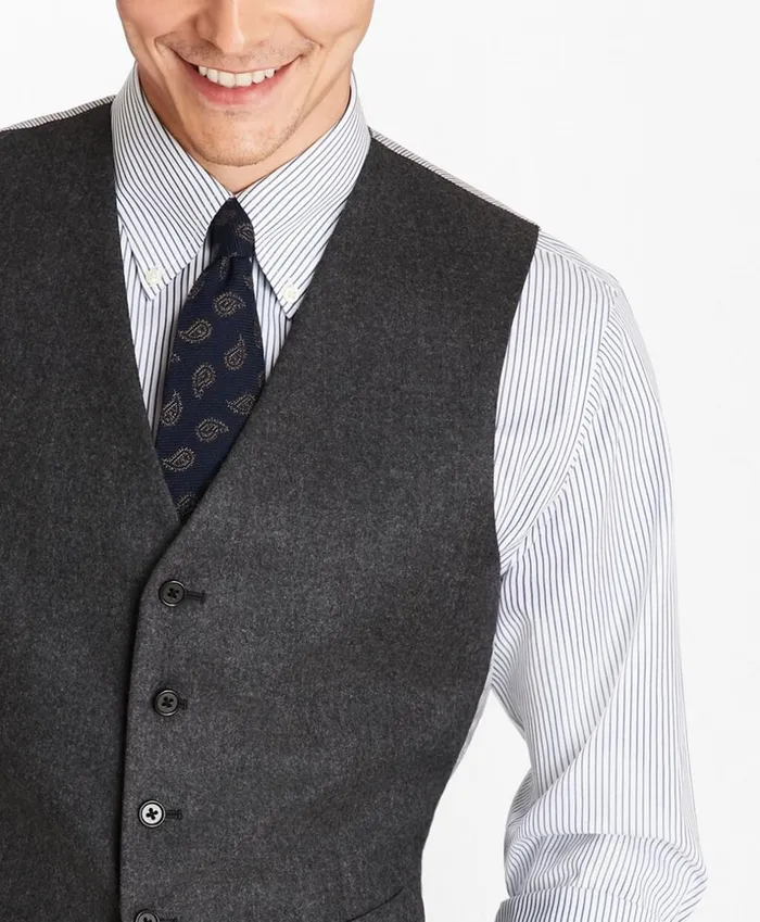 Brooks Brothers Sport Coats and Vests Wool Flannel Vest Charcoal 8211 Men Brooks Brothers Sport Coats and Vests Wool Flannel Vest Charcoal 8211 Men