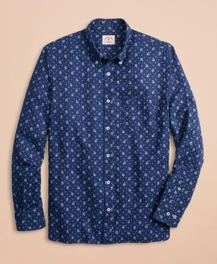 Brooks Brothers Sport Shirts Floral LinenBlend Sport Shirt Navy 8211 Men Brooks Brothers Sport Shirts Floral LinenBlend Sport Shirt Navy 8211 Men