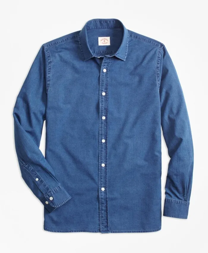 Brooks Brothers Sport Shirts IndigoDyed Cotton Chambray Sport Shirt Chambray 8211 Men Brooks Brothers Sport Shirts IndigoDyed Cotton Chambray Sport Shirt Chambray 8211 Men