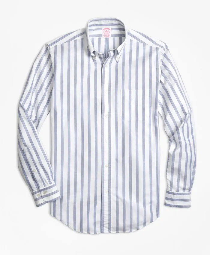 Brooks Brothers Sport Shirts Madison Fit Oxford BB1 Stripe Sport Shirt Whiteblue 8211 Men Brooks Brothers Sport Shirts Madison Fit Oxford BB1 Stripe Sport Shirt Whiteblue 8211 Men