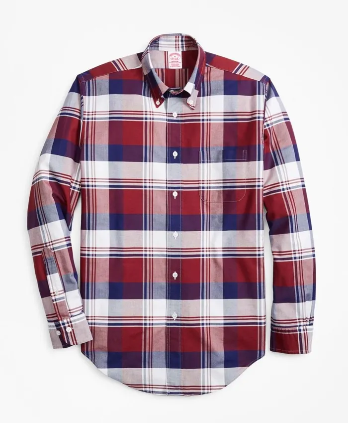 Brooks Brothers Sport Shirts Madison Fit Oxford Large Plaid Sport Shirt Navyburgundy 8211 Men Brooks Brothers Sport Shirts Madison Fit Oxford Large Plaid Sport Shirt Navyburgundy 8211 Men