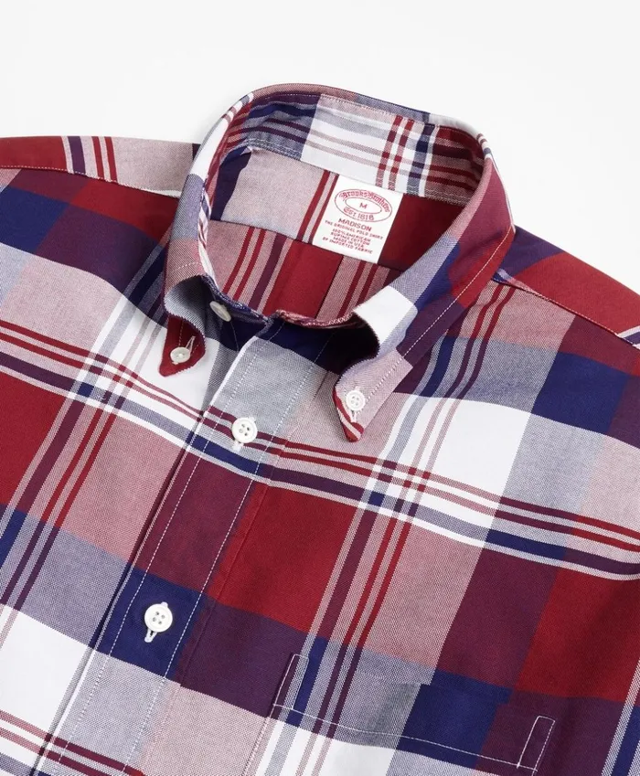 Brooks Brothers Sport Shirts Madison Fit Oxford Large Plaid Sport Shirt Navyburgundy 8211 Men Brooks Brothers Sport Shirts Madison Fit Oxford Large Plaid Sport Shirt Navyburgundy 8211 Men