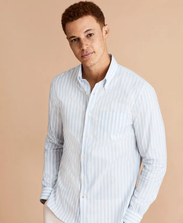 Brooks Brothers Sport Shirts Performance Series Striped Poplin Shirt Light Blue 8211 Men Brooks Brothers Sport Shirts Performance Series Striped Poplin Shirt Light Blue 8211 Men