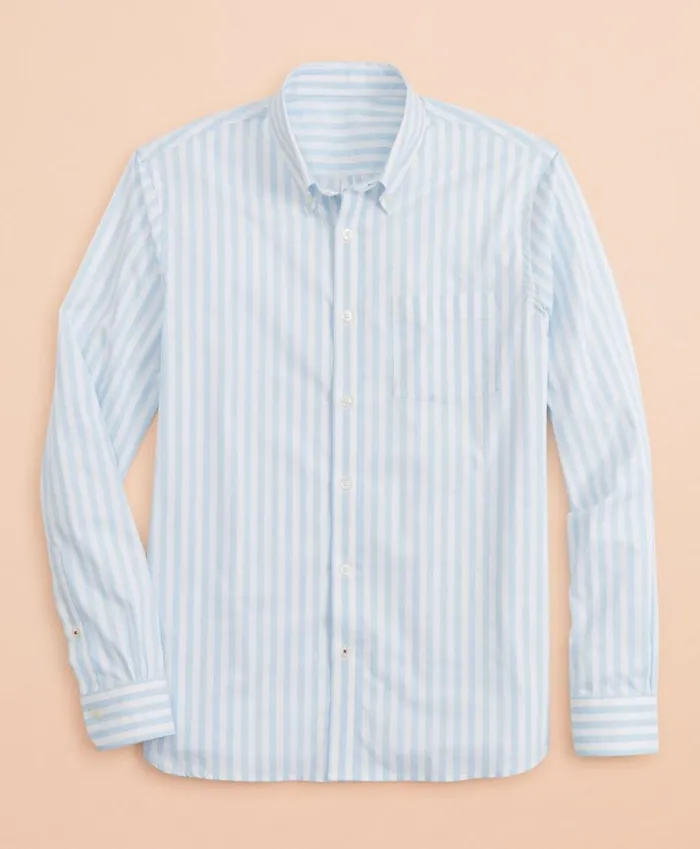 Brooks Brothers Sport Shirts Performance Series Striped Poplin Shirt Light Blue 8211 Men Brooks Brothers Sport Shirts Performance Series Striped Poplin Shirt Light Blue 8211 Men