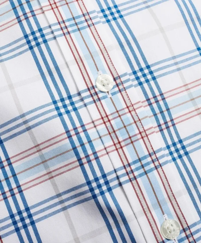 Brooks Brothers Sport Shirts Stretch Madison ClassicFit Sport Shirt NonIron MultiPlaid Whitemulti 8211 Men