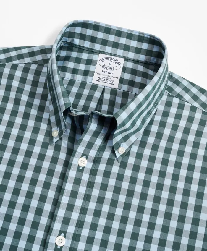 Brooks Brothers Sport Shirts Stretch Regent Fitted Sport Shirt NonIron ShortSleeve Gingham Teal 8211 Men Brooks Brothers Sport Shirts Stretch Regent Fitted Sport Shirt NonIron ShortSleeve Gingham Teal 8211 Men