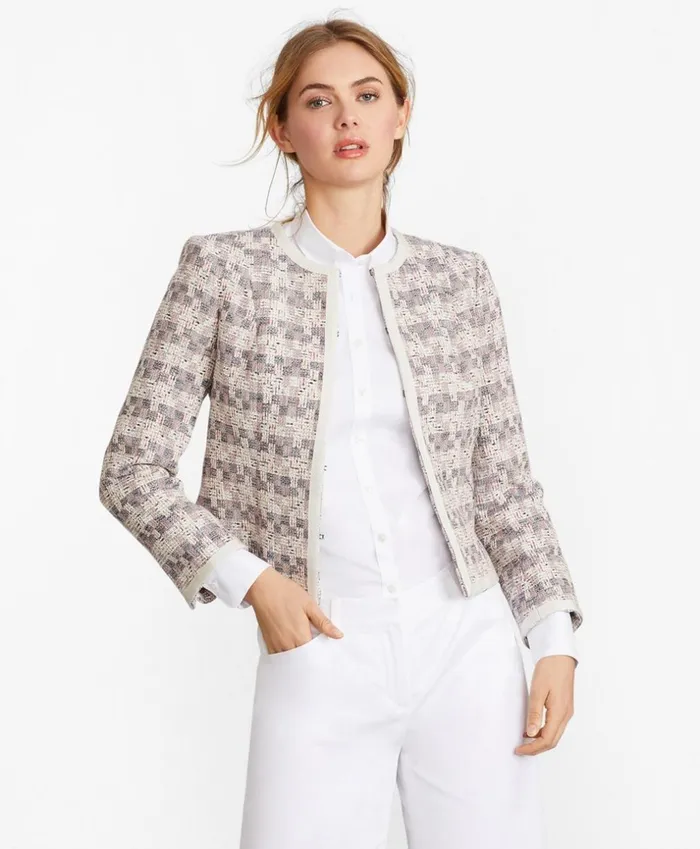 Brooks Brothers Suit Separates Checked Tweed Boucle Jacket Multi 8211 Women