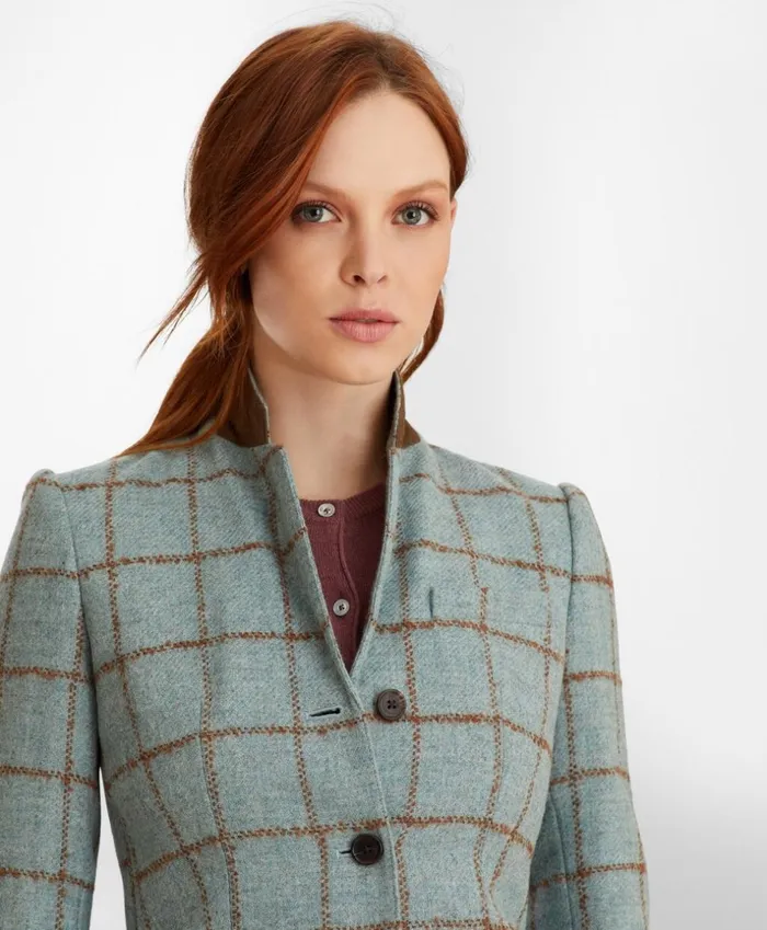 Brooks Brothers Suit Separates Checked Tweed Jacket Bluebrown 8211 Women