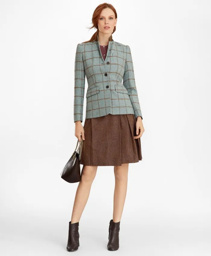 Brooks Brothers Suit Separates Checked Tweed Jacket Bluebrown 8211 Women Brooks Brothers Suit Separates Checked Tweed Jacket Bluebrown 8211 Women